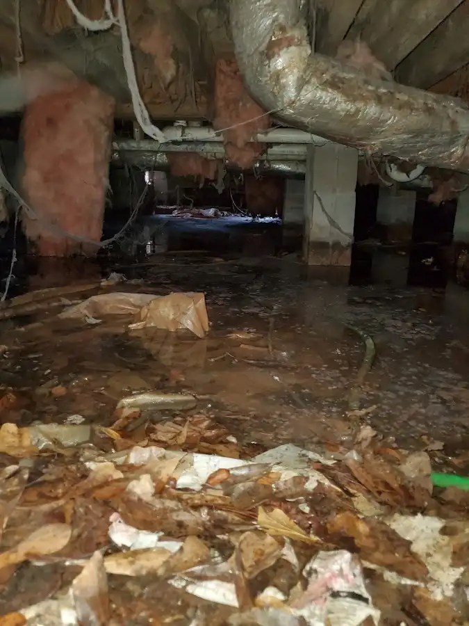 Crawl space flood assessment for Commercial Water Damage Restoration in Grand Terrace